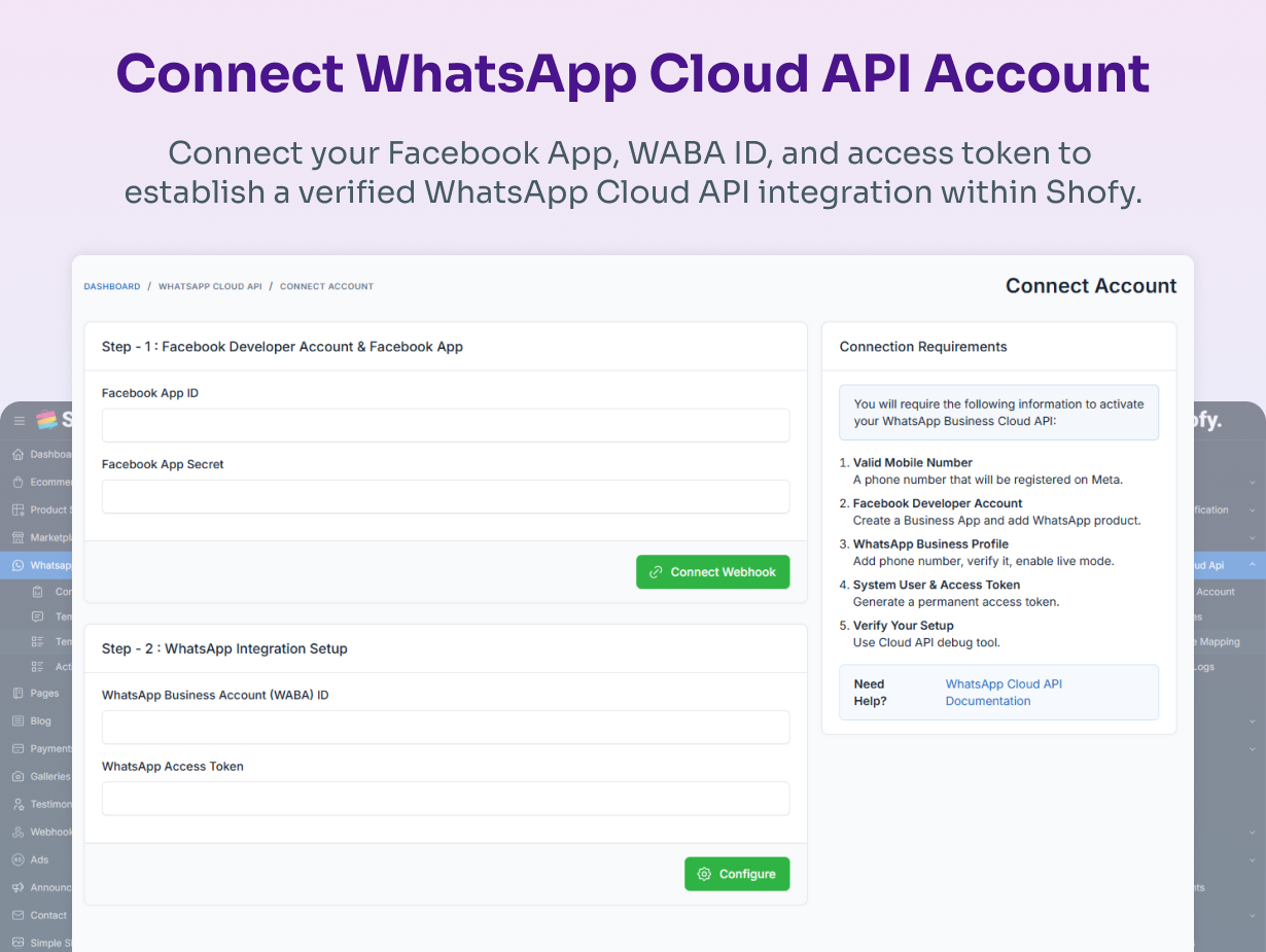 WhatsApp Cloud API Integration & Automation Module for Shofy–eCommerce & Multivendor Marketplace
