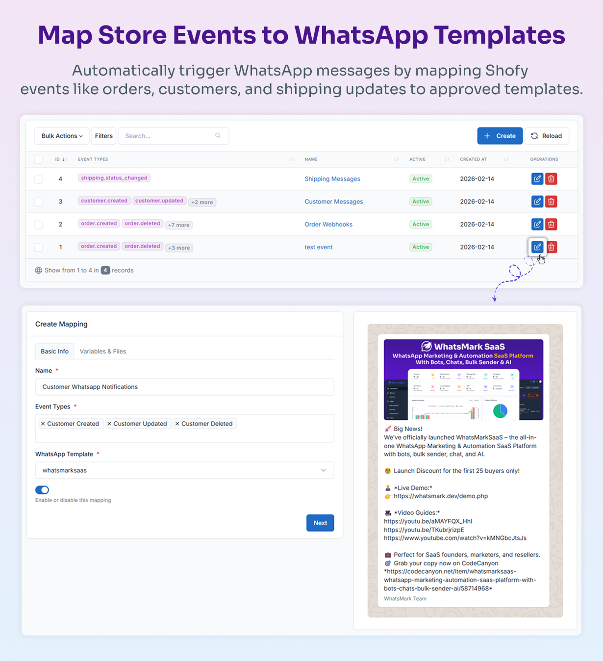 WhatsApp Cloud API Integration & Automation Module for Shofy–eCommerce & Multivendor Marketplace